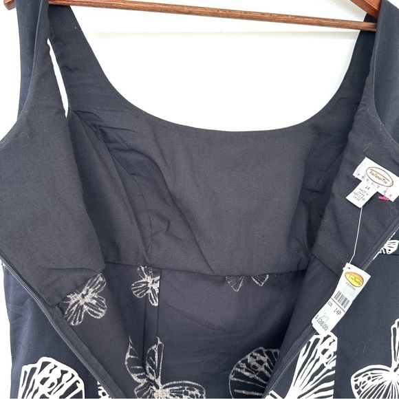 Talbots midi length dress, sleeveless & empire waisted,  cotton & spandex - Picture 8 of 12